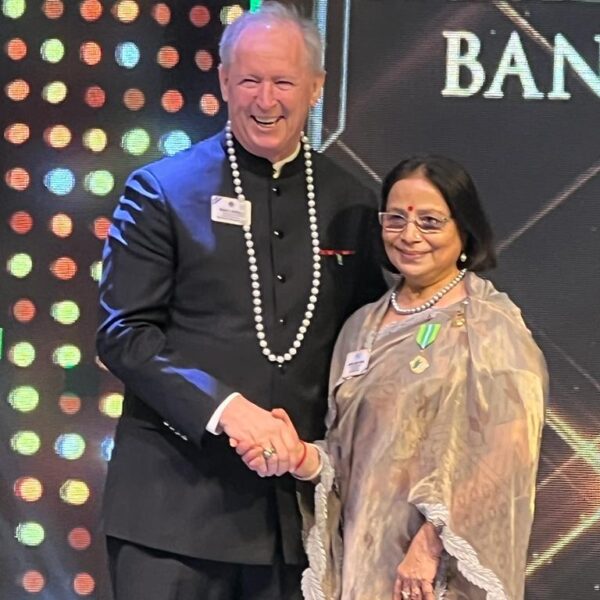 PID Lion Aruna Oswal ji with Intl. President Lion Brian Sheehan at ISAME - Forum 2022 in Visakhapatnam